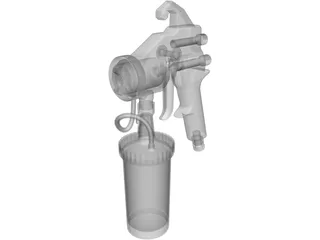 HVLP Spray Gun Bottom Feed 3D Model