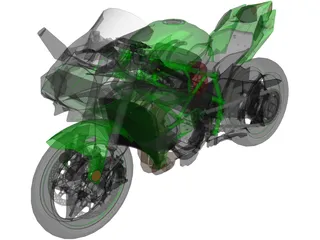 Kawasaki H2R Ninja 3D Model