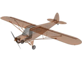 Piper PA-18 Supercub 3D Model