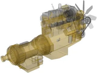 Caterpillar C15 Diesel Engine 3D Model