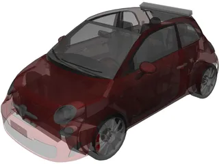 Fiat 500C Abarth (2014) 3D Model