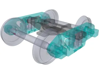 Train LHB ICF Bogie 3D Model