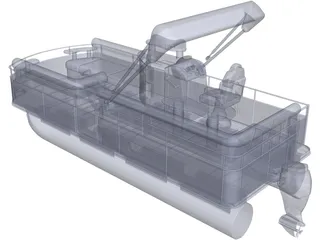 Pontoon Boat 3D Model