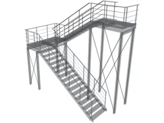 Metal Stairs 3D Model