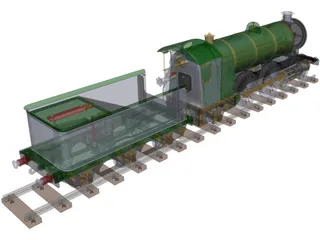 LBSC Ayesha II Steam Train 3D Model