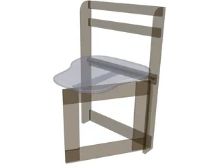 Wooden Folding Chair 3D Model