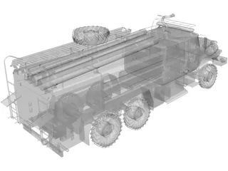 Ural 5557 Fire Truck 3D Model