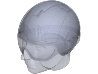 Ski Helmet with Goggles 3D Model