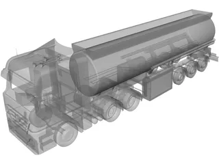 Mercedes-Benz Tanker Semi Trailer 3D Model