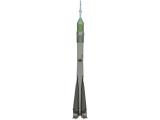 Soyuz-U Rocket Launcher 3D Model