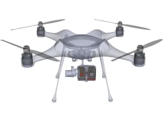Four-Rotor UAV Drone 3D Model