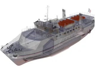 Acadie Nantes Cruise Ship 3D Model