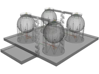 Gas Tanks 3D Model