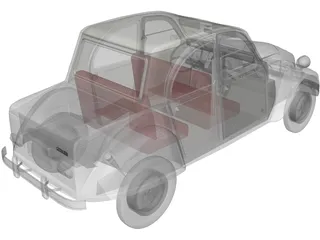 Citroen 2CV AZAM (1969) 3D Model