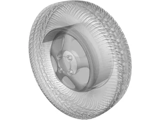 Wheel with Tire 3D Model