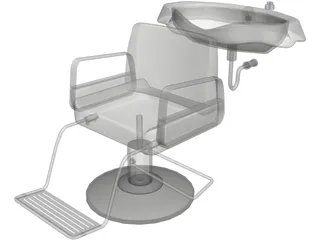 Hair Salon Washing Chair 3D Model