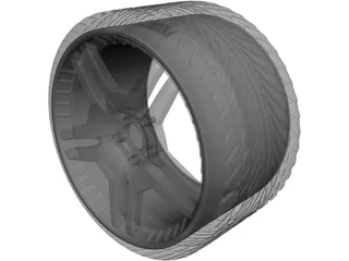 Wheel with Tyre 3D Model