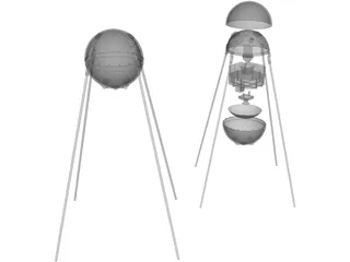 Sputnik Satellite 3D Model