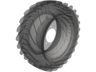 400/60-22.5 Tyre 3D Model