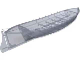 Wooden Boat 3D Model