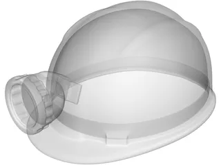 Miners Helmet with Head Lamp 3D Model