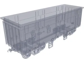 Freight Open Wagon 3D Model