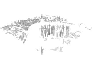 Shanghai Pudong City China 3D Model