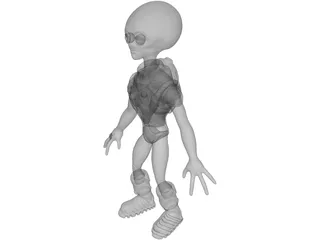 Funny Grey Alien 3D Model