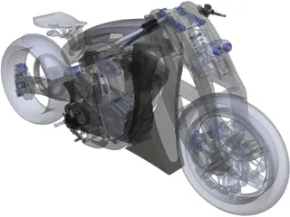 Custom Motorcycle 3D Model