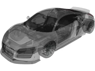 Audi R8 V10 Liberty Walk (2014) 3D Model