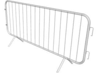 Crowd Control Barrier 3D Model