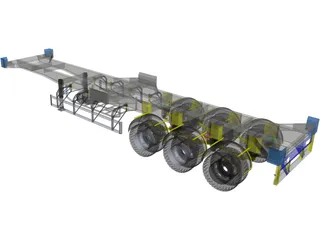 Semitrailer 40 feet 3D Model