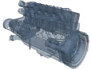 Deutz F6L914 Diesel Engine 3D Model