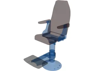 Ship Captain Chair 3D Model
