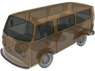 Volkswagen Transporter T2 (1972) 3D Model