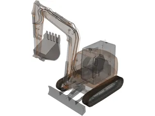 CASE CX80C Midi Excavator 3D Model