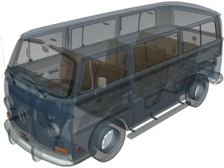 Volkswagen Kombi (1970) 3D Model