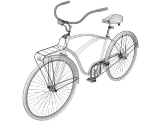 City Woman Bike 3D Model