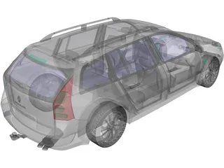 Renault Megane II (2009) 3D Model