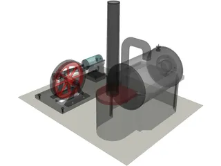 D10 Wilesco Steam Engine 3D Model