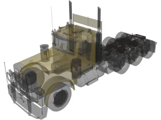 Peterbilt 379 4 axle 3D Model