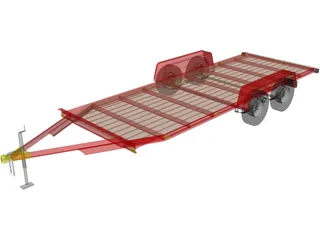 TV-108 Single-Car Hauler Trailer 3D Model