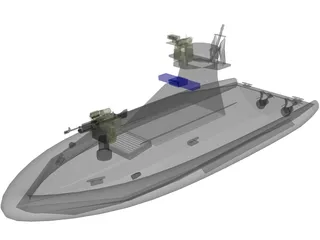 Homeland Security Un-Manned Patrol Boat 3D Model
