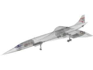 Concorde British Airways 3D Model