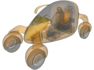 Electric Bubble Car 3D Model