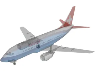 Boeing 737 Swiss Air 3D Model