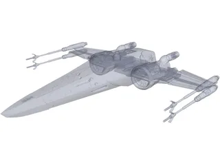 Star Wars T-70 X-Wing Star Figher 3D Model