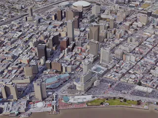 New Orleans City Downtown, USA (2019) 3D Model