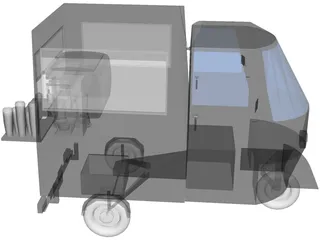 Piaggio Ape 50 Coffee Truck 3D Model