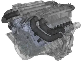 Bugatti Veyron W16 Engine 3D Model